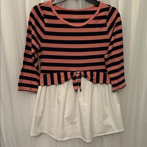 Striped Pink and Navy Women's Top